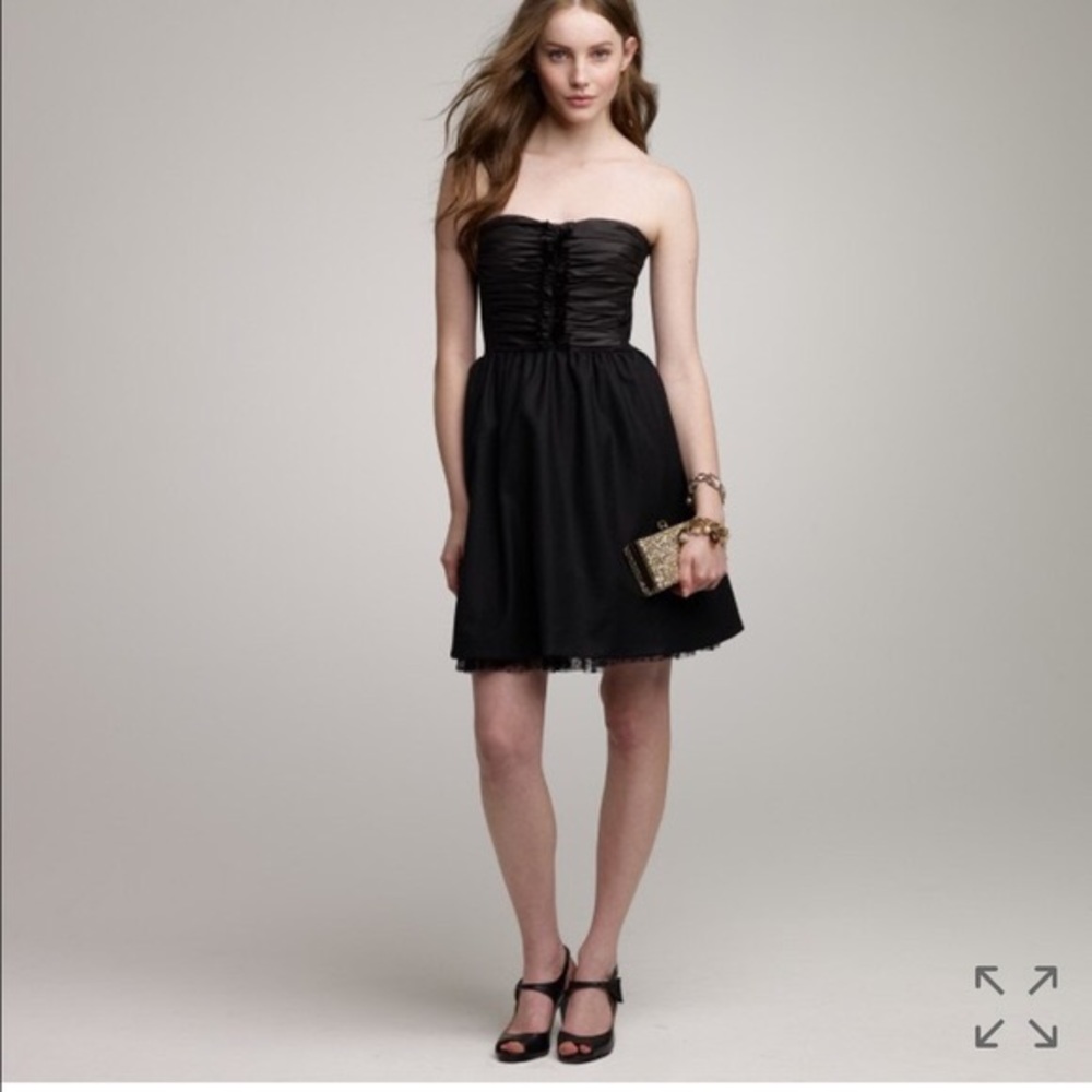 J. Crew Strapless Black Dress